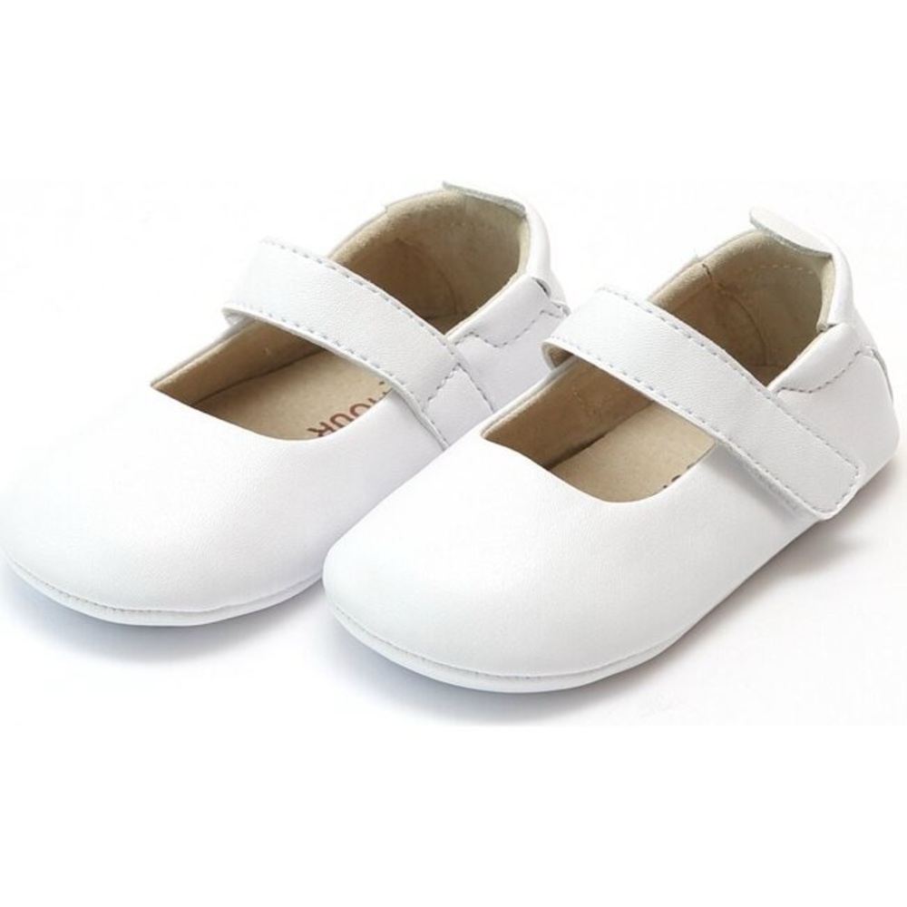 EUC L’Amour Baby Charlotte Crib Mary Jane, White - Size 1 - Leather Mary Jane